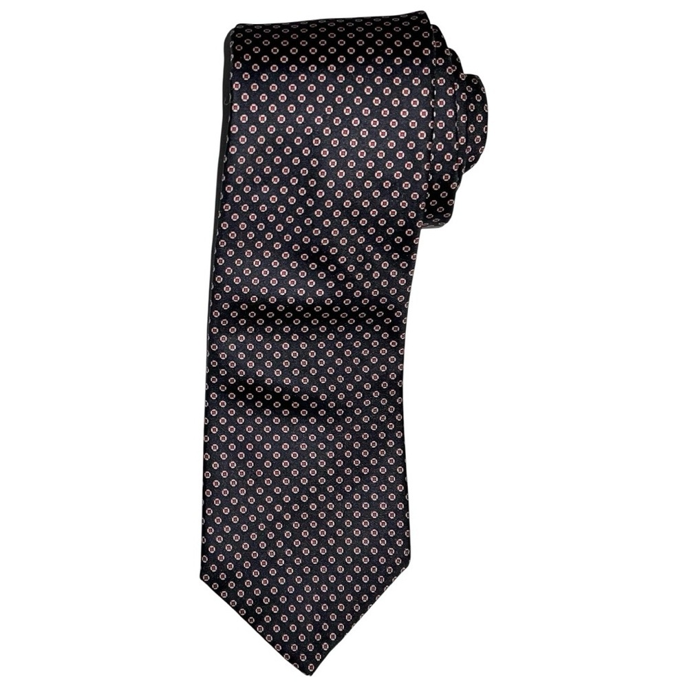 Hardy Amies London Necktie Men’s Black Red Tan 55x3.25 All Silk